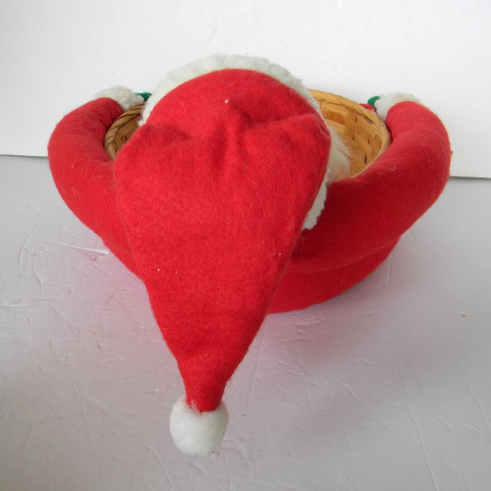 VINTAGE SANTA BASKET/PLANT HOLDER CHRISTMAS HOLIDAY - Picture 5 of 6